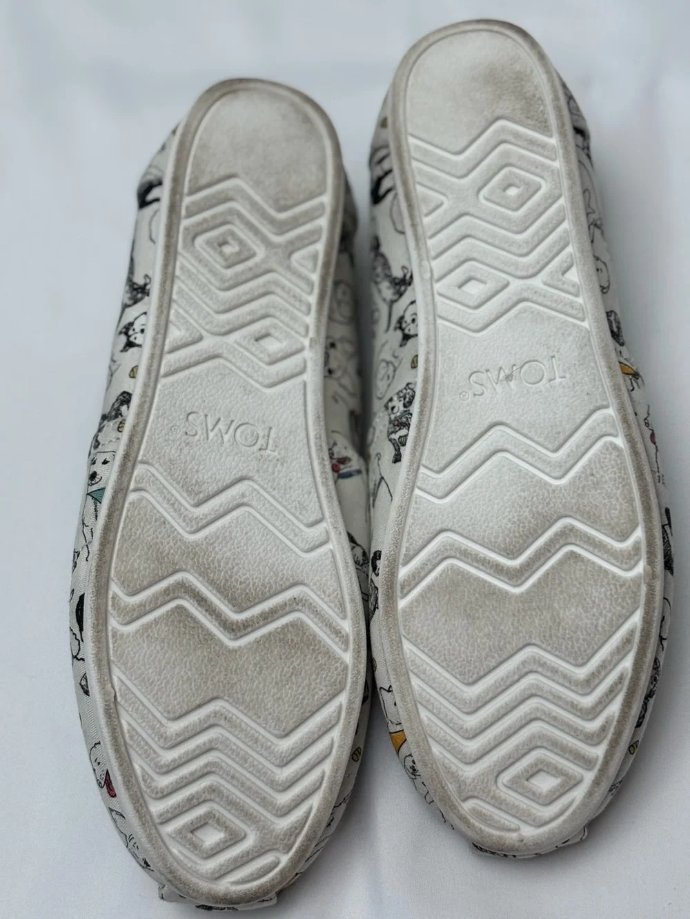 TOMS Canvas Slip-On Shoes in White Office Dog Print